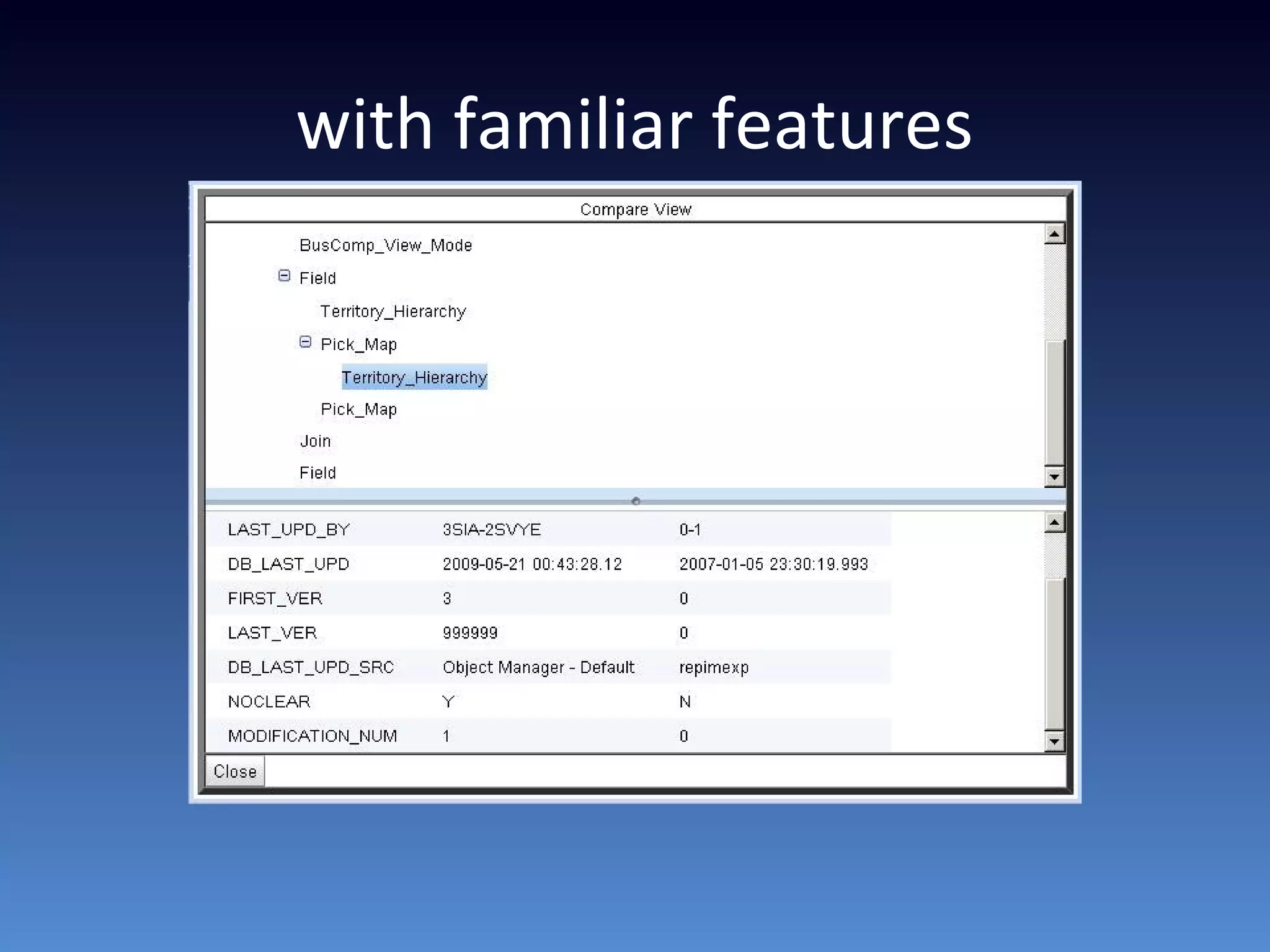 with familiar features
 