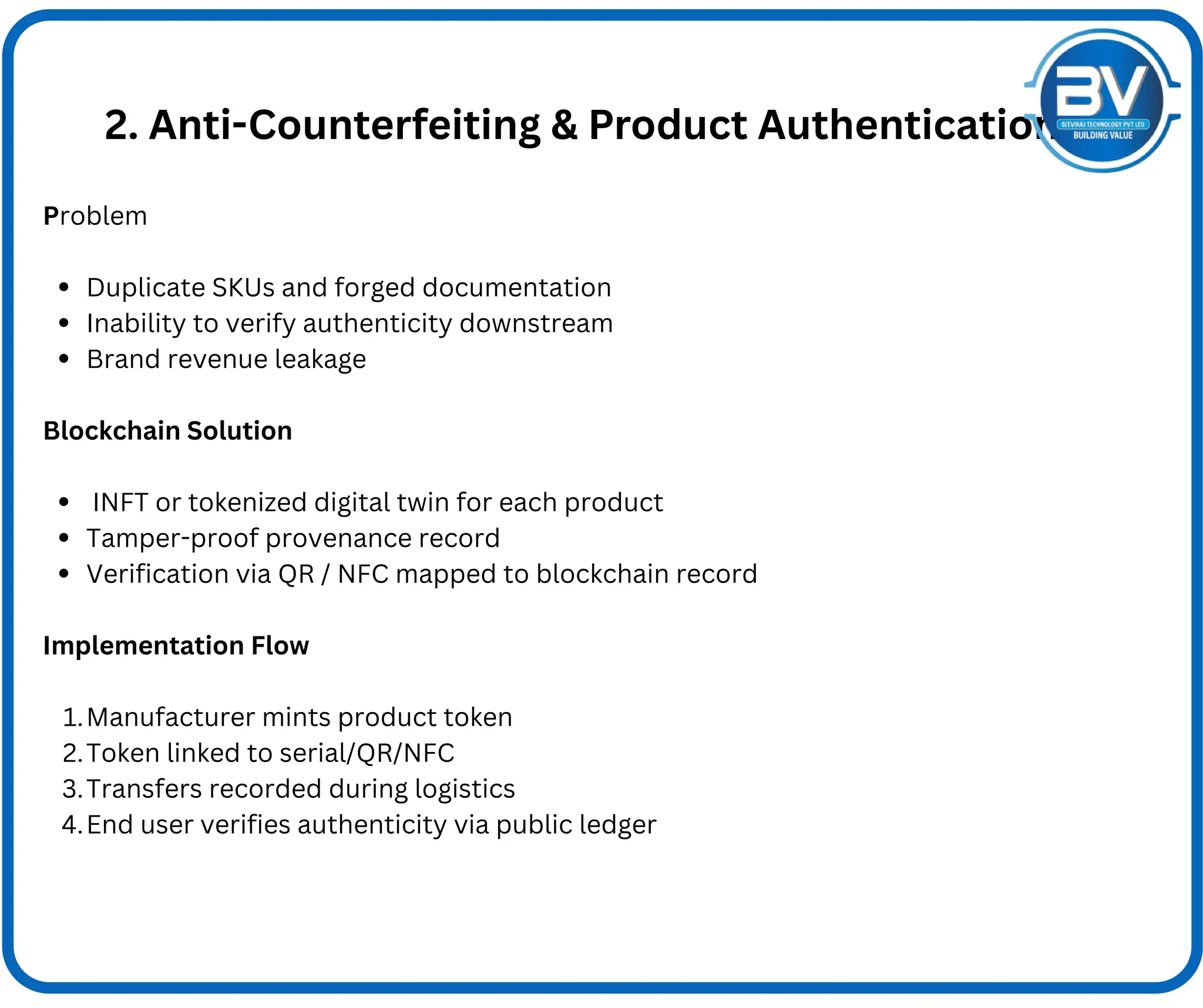 Enterprise Blockchain Use Cases in Supply Chain & Logistics By BitViraj  Technology | PDF
