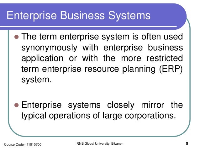Enterprise business systems