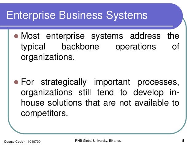 Enterprise business systems