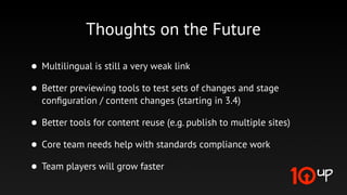 You won it... but can you build it?

• Understand WP’s information architecture (post types, taxonomies,
  object meta, etc.)

• Grasp the importance of object caching & how to use it - and what
  makes a site load slowly
 