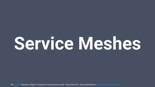 | CODEx Speakers Night | Enterprise Cloud-native ist das "Neue Normal" | @LeanderReimer #cloudnativenerd #qaware46
Service Meshes
 
