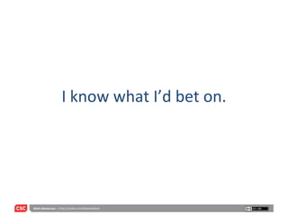 I know what I’d bet on. 