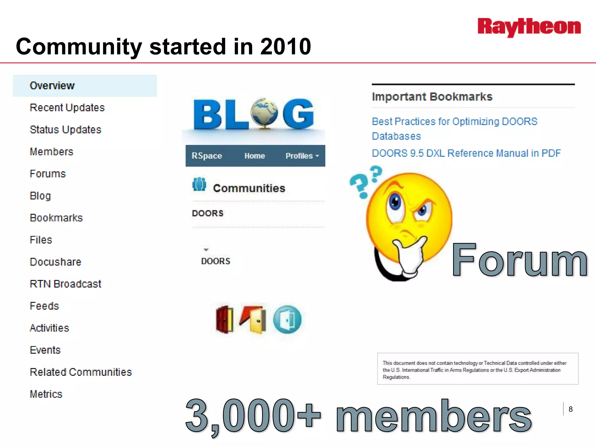 Community started in 2010
8
 