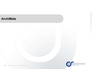 29 w w w . c s I n t e r a c t i v e T r a i n i n g . c o m
ArchiMate
 