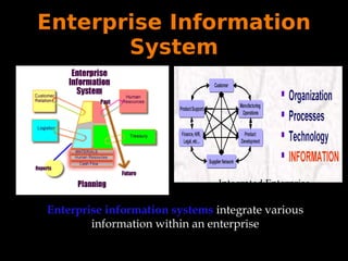 Enterprise Information System Integrated Enterprise Enterprise information systems  integrate various information within an enterprise 