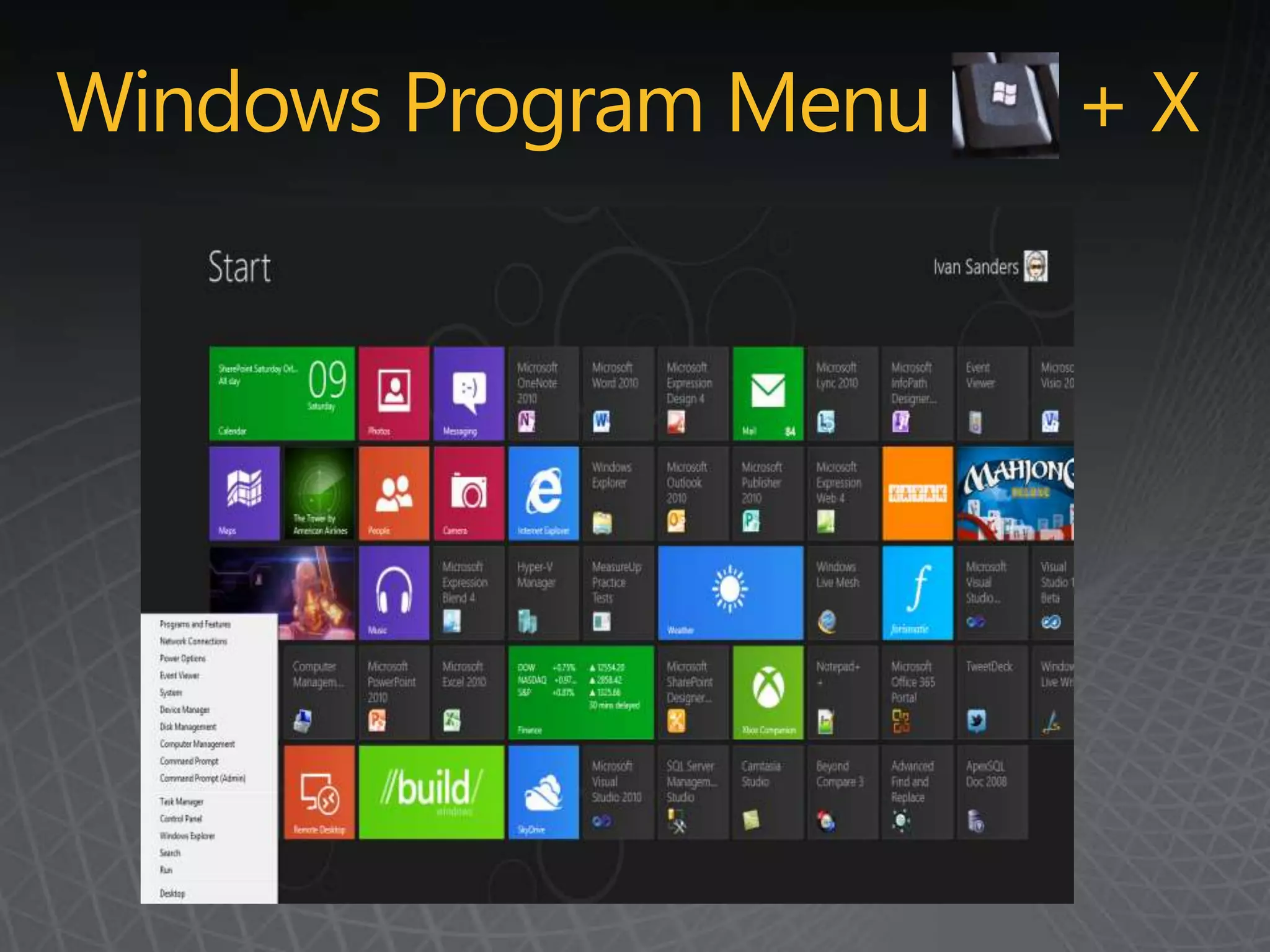 Windows Program Menu   +X
 