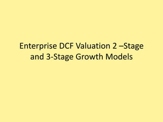 Enterprise dcf valuation 2 –stage and 3 stage | PPTX