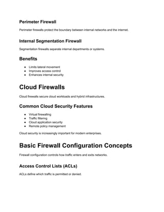 Enterprise Firewall, IDS and IPS Configuration Basics Explained | PDF