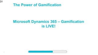 31
The Power of Gamification
31
Microsoft Dynamics 365 – Gamification
is LIVE!
 