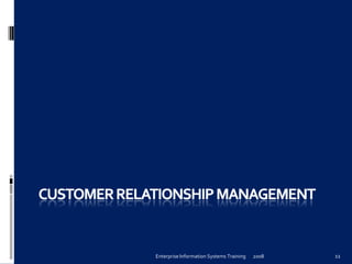 Enterprise	
  Information	
  Systems	
  Training	
   2008	
   11	
  
 