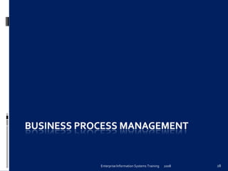 Enterprise	
  Information	
  Systems	
  Training	
   2008	
   28	
  
 