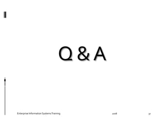 2008	
   37	
  Enterprise	
  Information	
  Systems	
  Training	
  
 