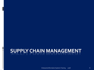 Enterprise	
  Information	
  Systems	
  Training	
   2008	
   6	
  
 