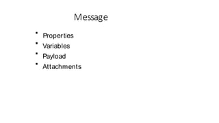 Message

Properties
Variables
Payload
Attachments



 
