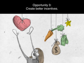 Opportunity 3:
Create better incentives.
 