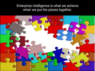 Enterprise intelligence is what we achieve
when we put the pieces together.
 