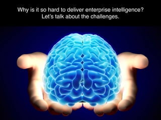 Why is it so hard to deliver enterprise intelligence?
Let’s talk about the challenges.
 