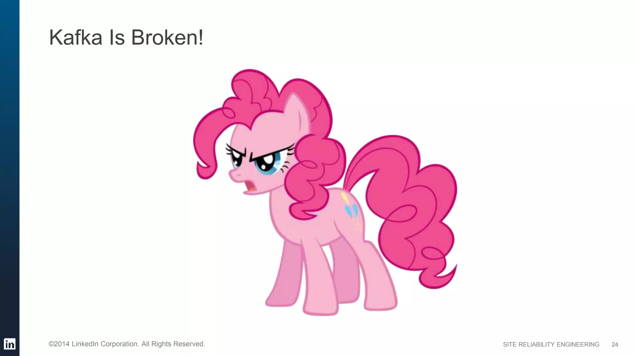 SITE RELIABILITY ENGINEERING©2014 LinkedIn Corporation. All Rights Reserved.
Kafka Is Broken!
24
 