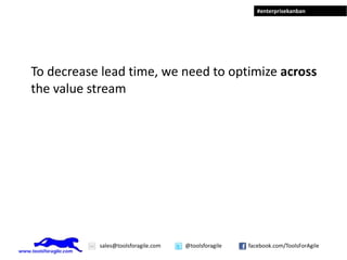 To decrease lead time, we need to optimize across the value stream