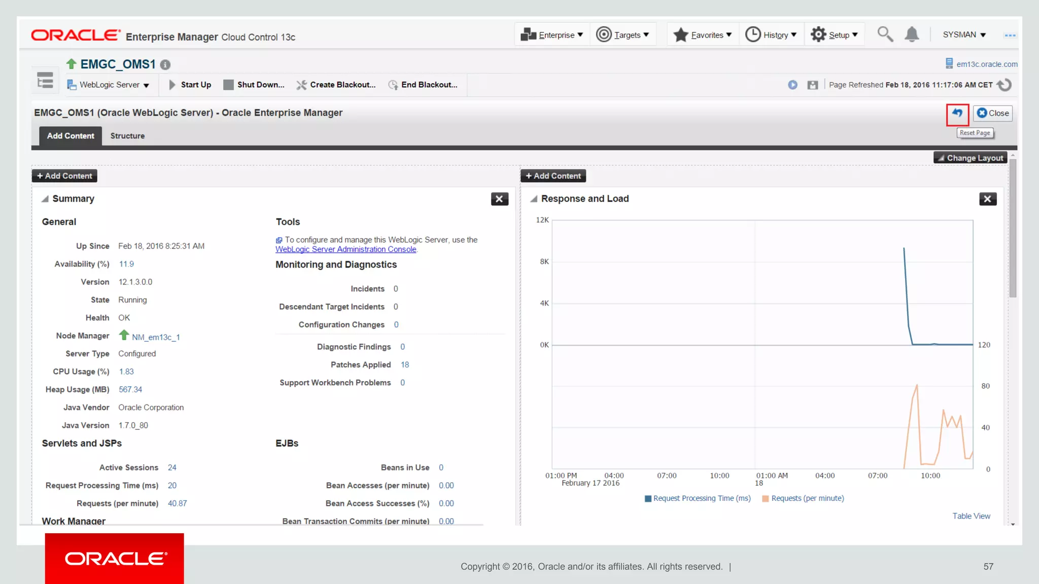 Copyright © 2016, Oracle and/or its affiliates. All rights reserved. | 57
 