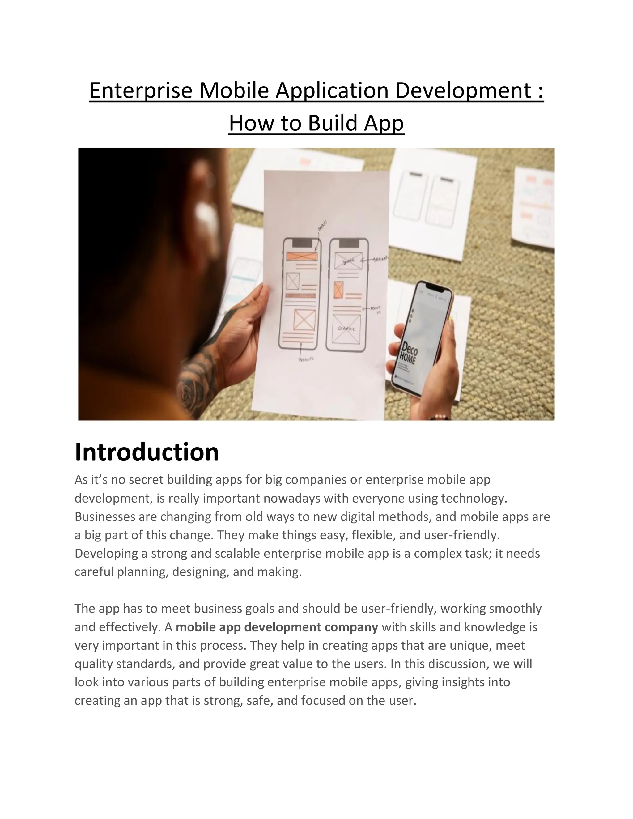 Enterprise Mobile Application Development How to Build App | PDF
