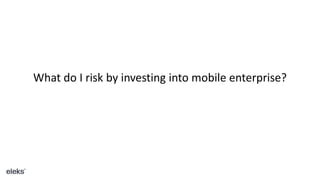 What do I risk by investing into mobile enterprise?
 