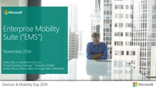Enterprise Mobility Services - November 2014 - Device Day