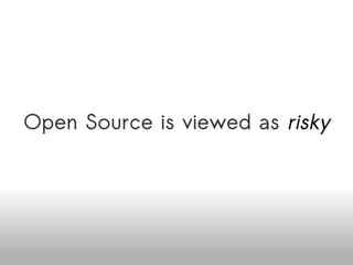 Open Source is  risky Available online at http://www.slideshare.net/venkatmangudi/open-source-adoption-challenges-in-the-enterprise 