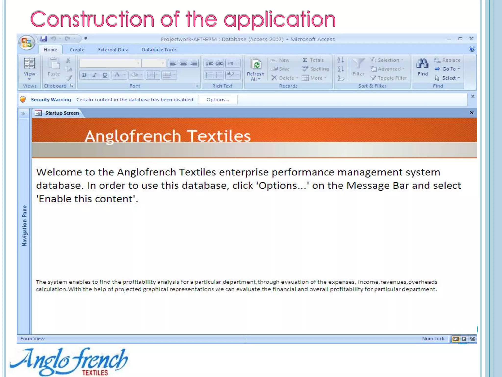 System Design Database views of KPIs
