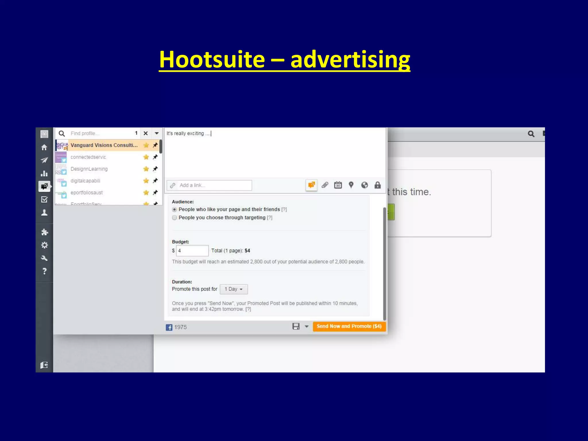 Hootsuite – advertising 
 