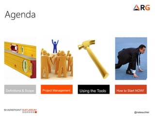 @nateauchter
Agenda
Definitions & Scope Project Management Using the Tools How to Start NOW!
 