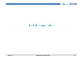 End	
  of	
  presenta7on
	
  

April	
  2009,	
  v0.2	
  

Enterprise	
  Reference	
  Architecture	
  -­‐	
  ©	
  2009	
  

26	
  

 
