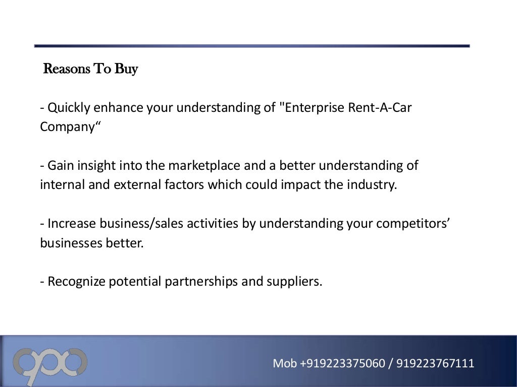 Enterprise RentACar Company Company Profile and Company Profile