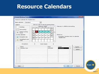 Resource Calendars

Slide 9

 