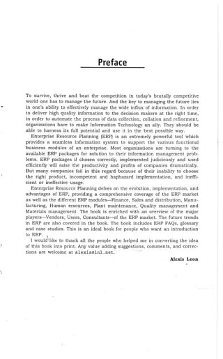 Enterprise resource planning by alexis leon (mohit)