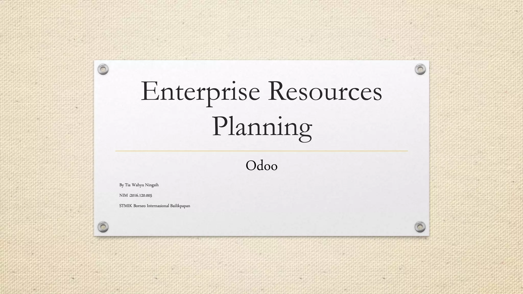 Enterprise resources planning odoo | PPTX