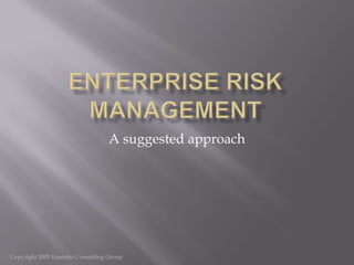 Enterprise Risk Management A suggested approach Copyright 2009 Esposito Consulting Group 
