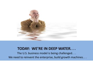 TODAY:  WE’RE IN DEEP WATER. . .                     <br />The U.S. business model is being challenged. . . <br />   We ne...