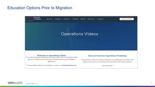 ©2020 VMware, Inc. 8
Education Options Prior to Migration
 