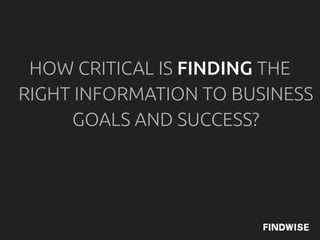 IS IT EASY TO FIND THE RIGHT
INFORMATION WITHIN YOUR
ORGANISATION TODAY?
 