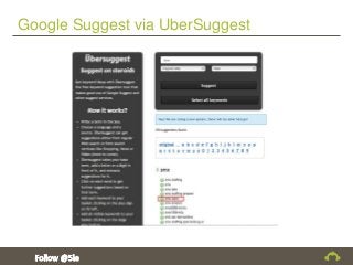 Google Suggest via UberSuggest
 