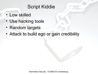 Information Security Lesson 2 - Attackers and Attacks - Eric Vanderburg ...
