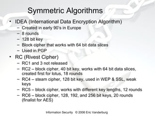 Information Security Lesson 8 - Cryptography - Eric Vanderburg | PPT