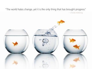 “The world hates change, yet it is the only thing that has brought progress.” 
~ Charles Kettering  
