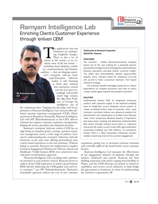 Ramyam Intelligence Lab - 20 Most Promising Enterprise Software Companies 2016