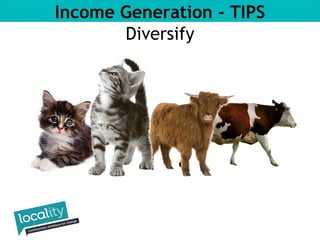 Income Generation - TIPS 
Diversify 
 