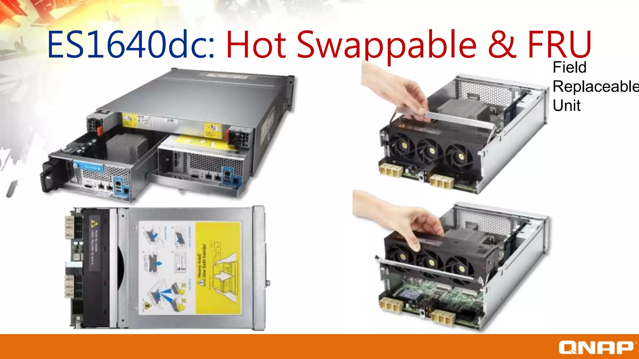 ES1640dc: Hot Swappable & FRUField
Replaceable
Unit
 