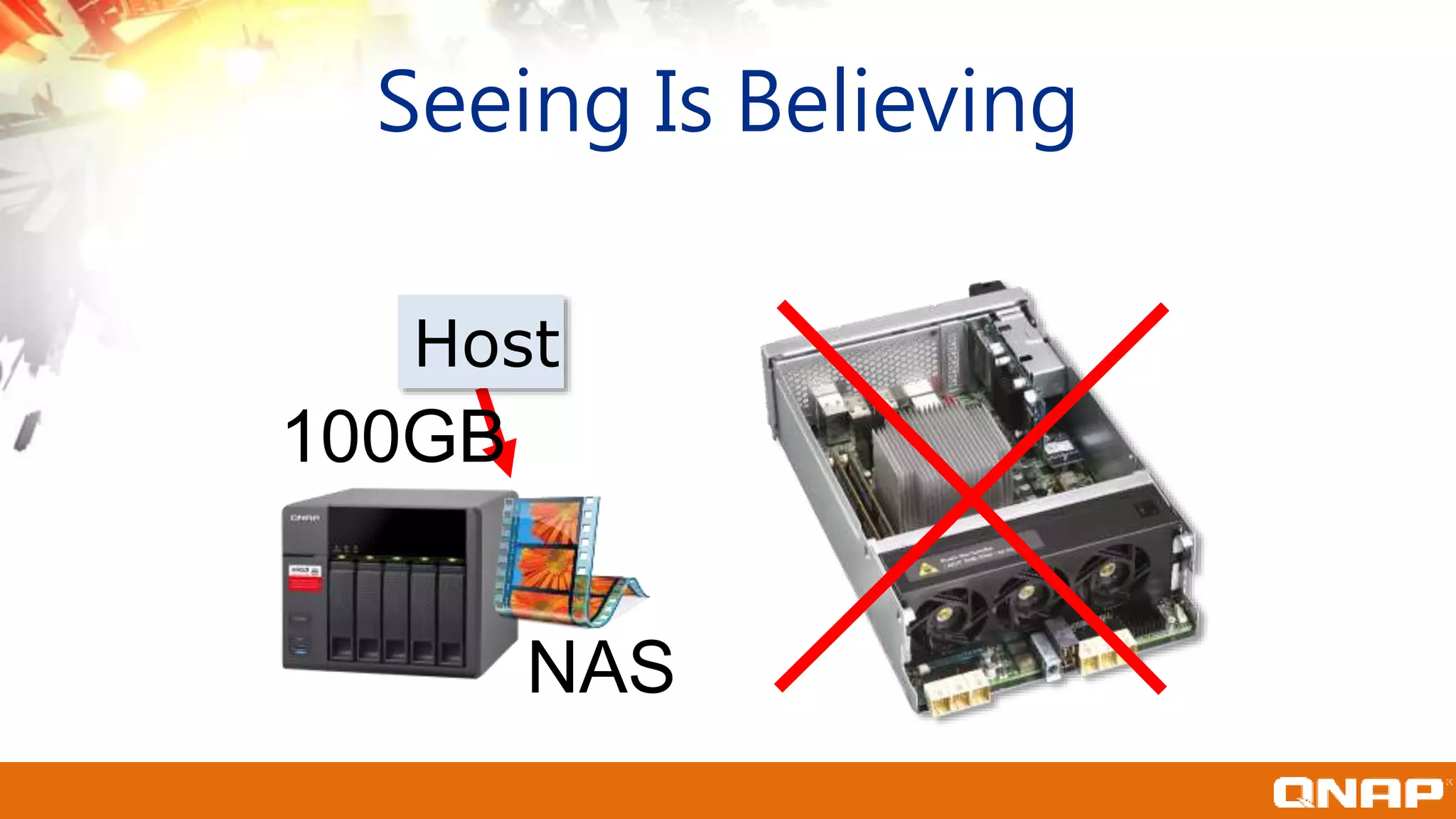 100GB
Host
NAS
Seeing Is Believing
 