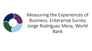 Measuring the Experiences of
Business: Enterprise Survey
Jorge Rodríguez Meza, World
Bank
 